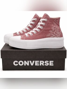 Converse Platform High Top Sneakers Dusty Pink White Sole Women’s Size 7.5